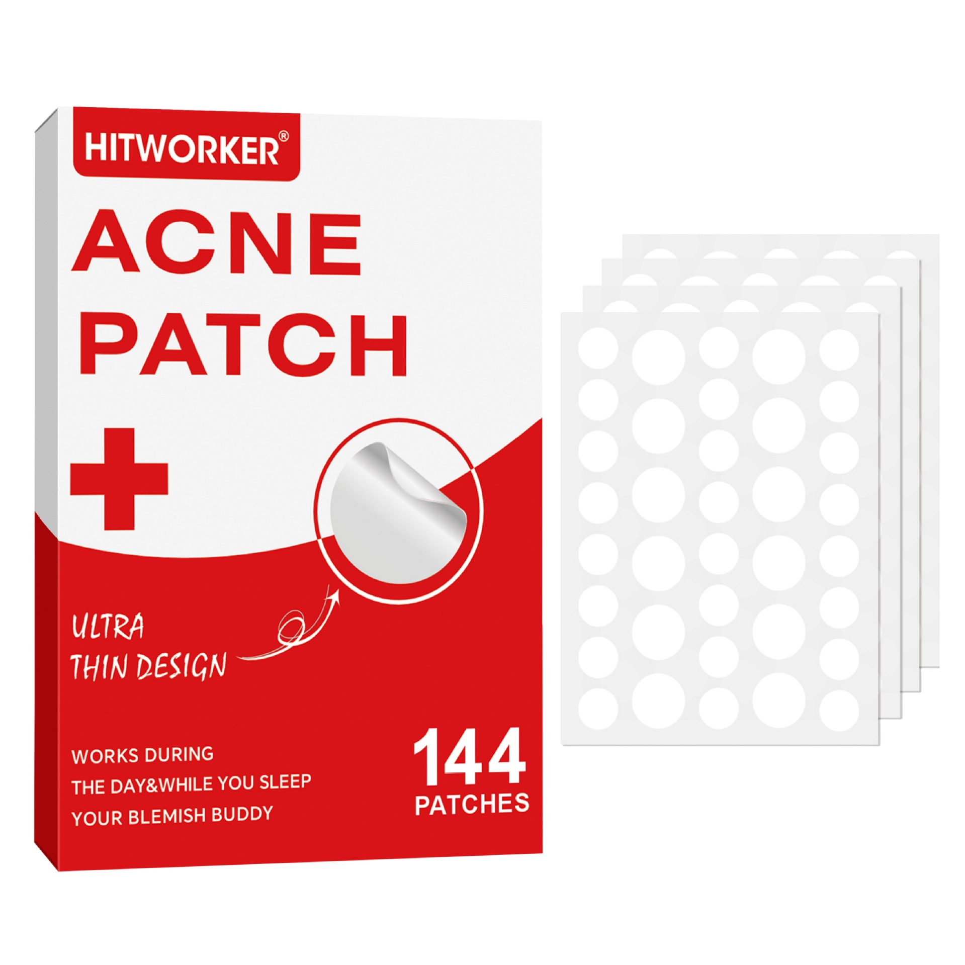 Skincare China - 144Pcs Hydrocolloid Acne Pimple Patches, Invisible