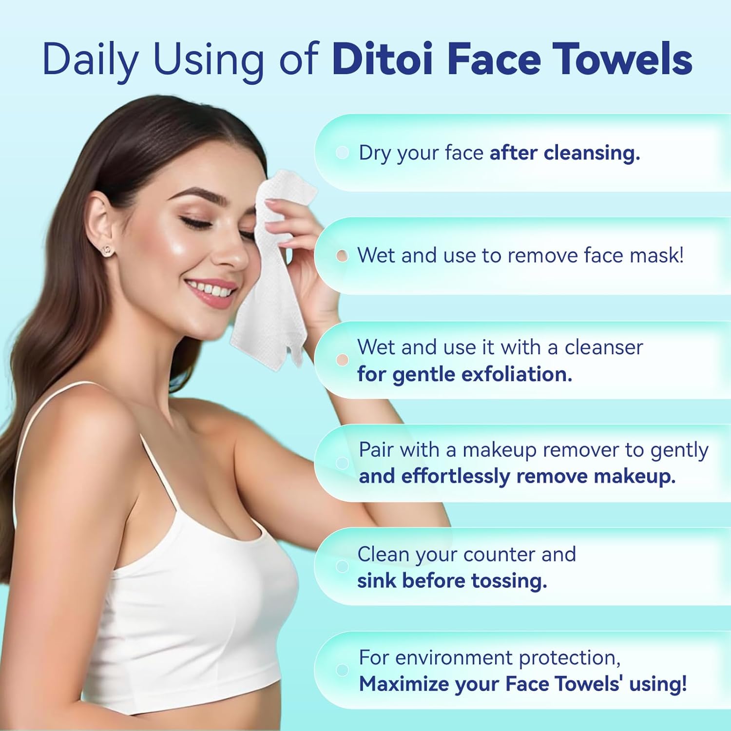 XL Disposable Face Towels, Sof - Xl Skincare ulasan dan harga