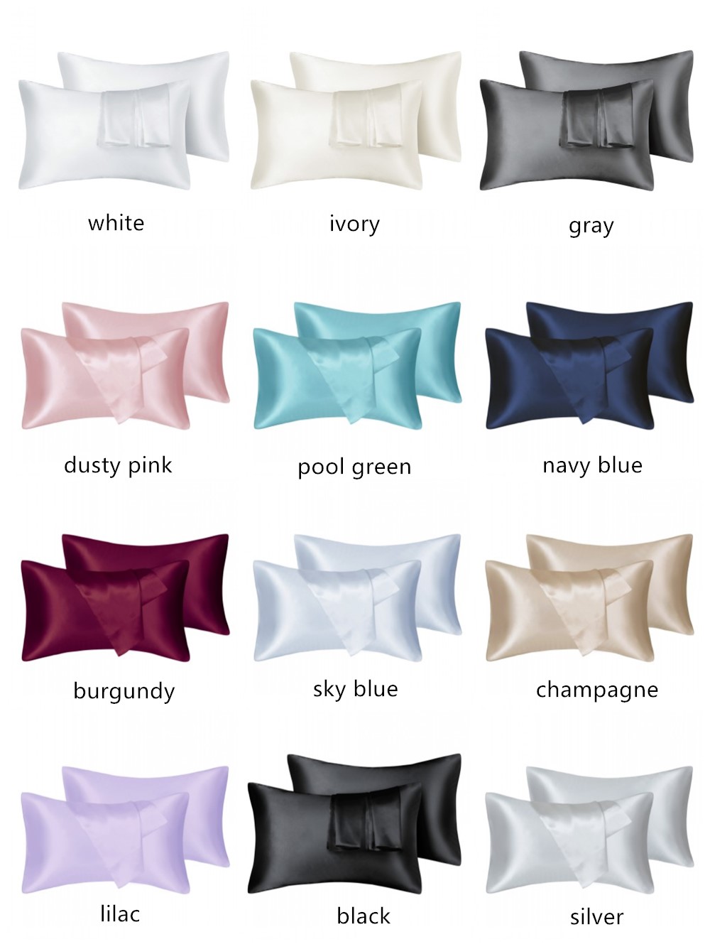 2pcs/lot Queen Size Solid Silk - Skincare Queen ulasan dan harga