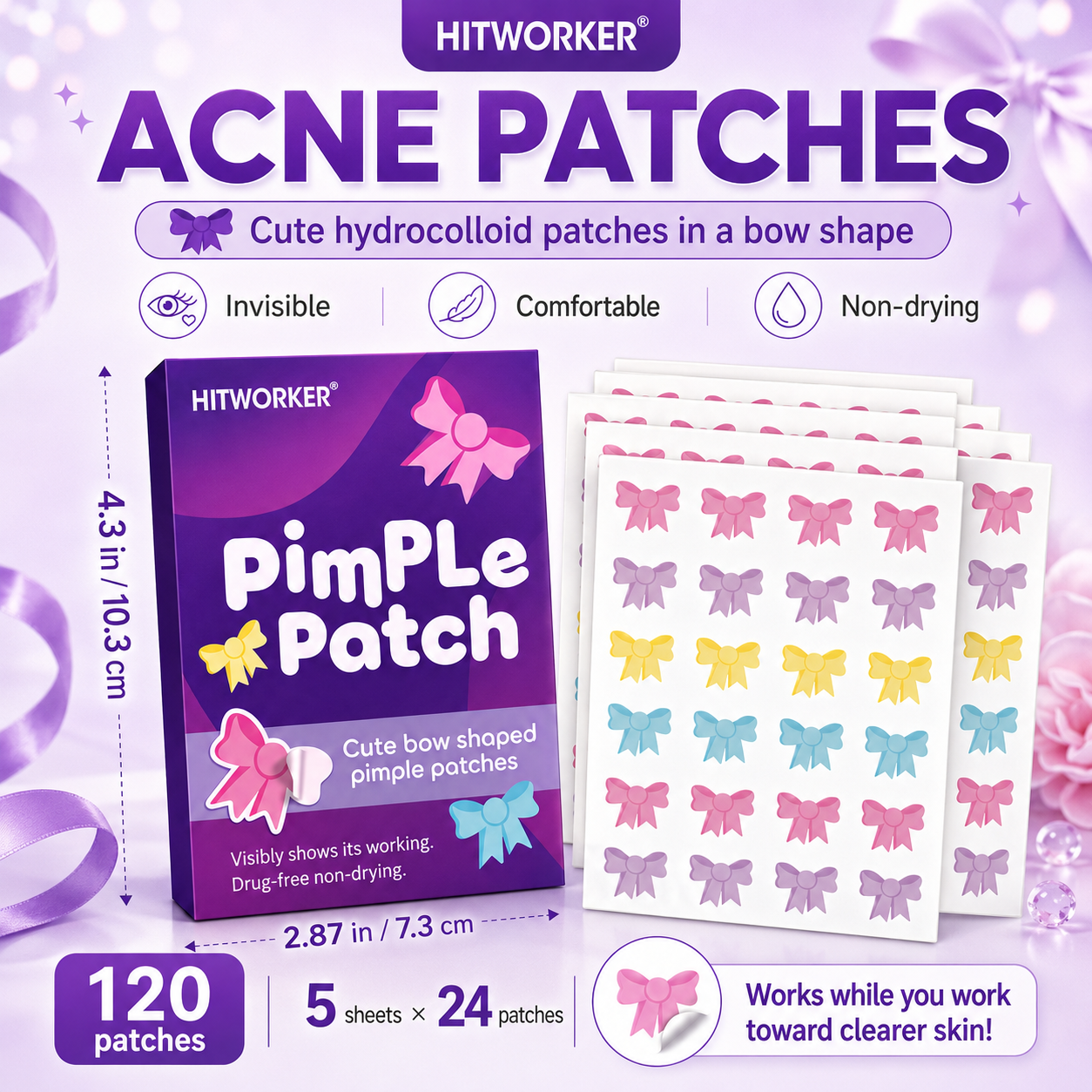 120Pcs Bow Shaped Acne Pimple  - Skincare China ulasan dan harga