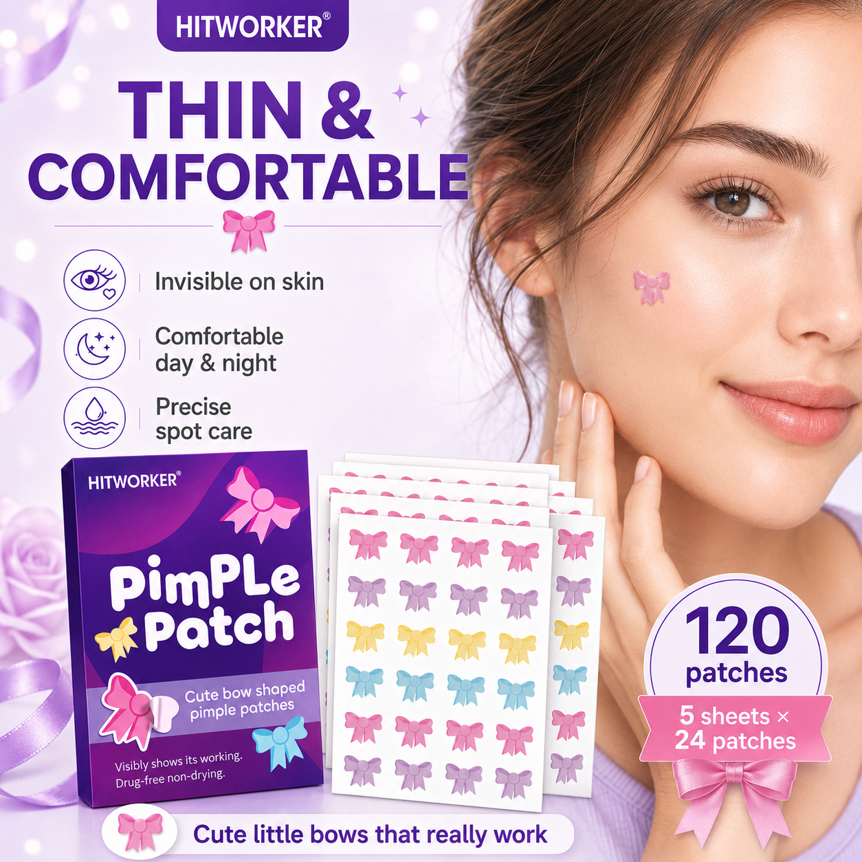 120Pcs Bow Shaped Acne Pimple  - Skincare China ulasan dan harga