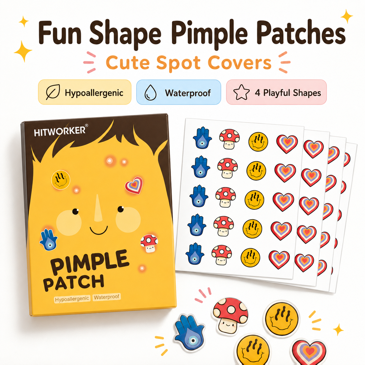 100Pcs Cute 4 Shapes Acne Pimp - Skincare China ulasan dan harga