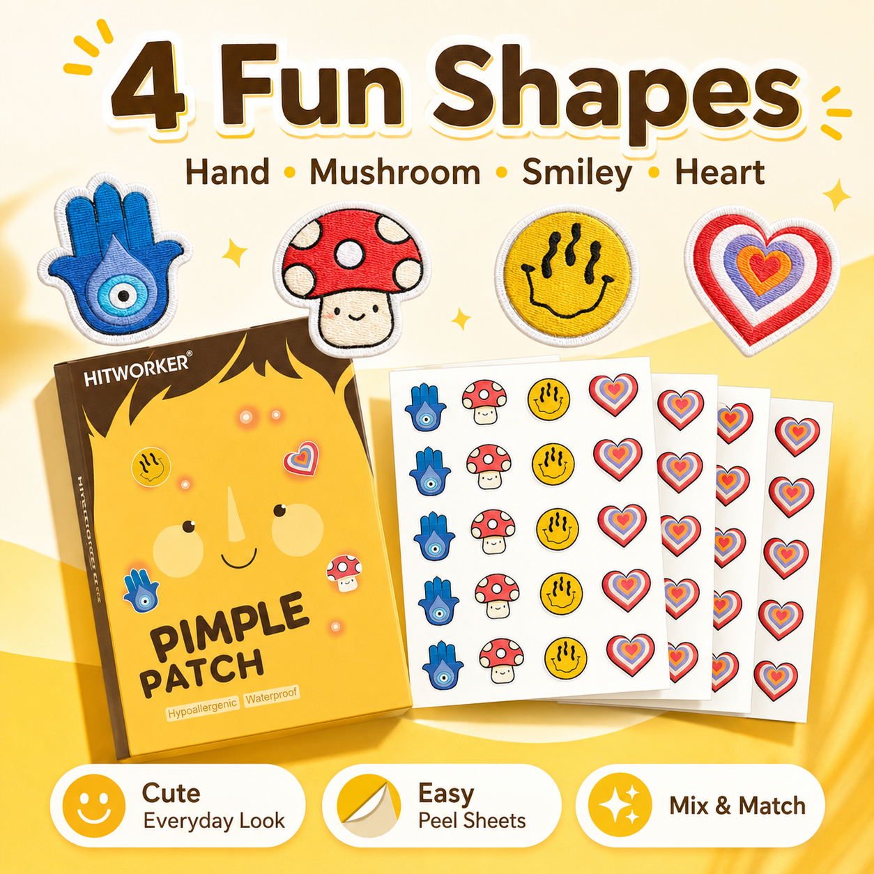 100Pcs Cute 4 Shapes Acne Pimp - Skincare China ulasan dan harga