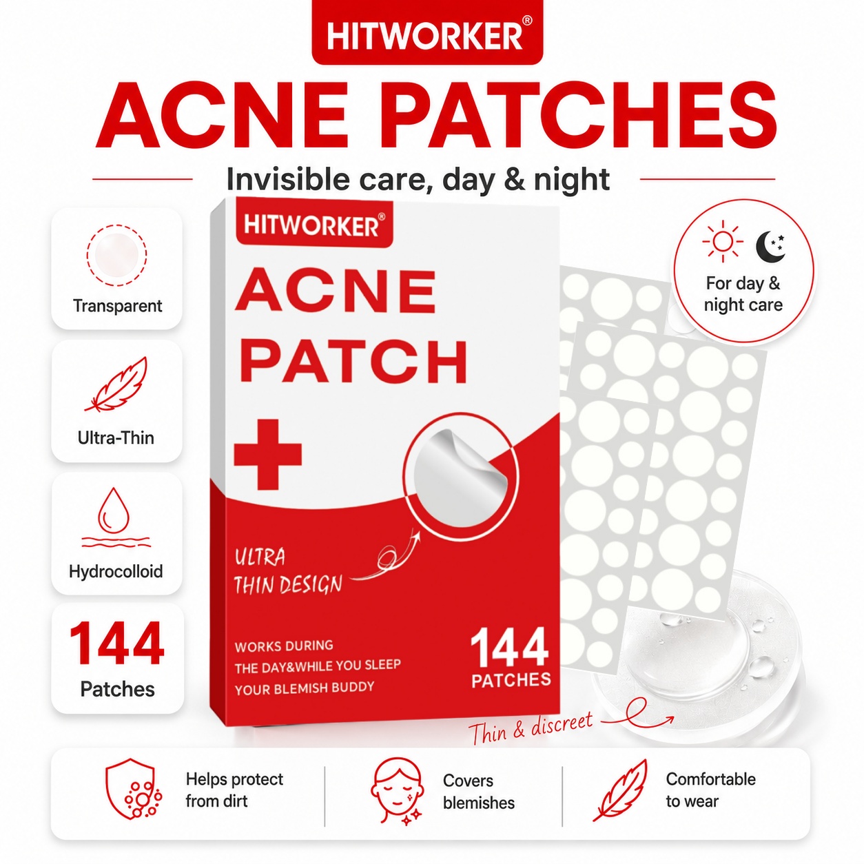 144Pcs Hydrocolloid Acne Pimpl - Skincare China ulasan dan harga