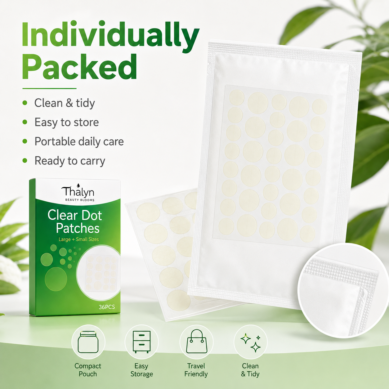 36PCS Round Acne Patches White - Skincare China ulasan dan harga