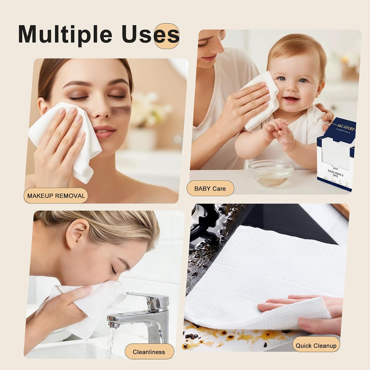 Disposable Face Towels for Mak - Xl Skincare ulasan dan harga